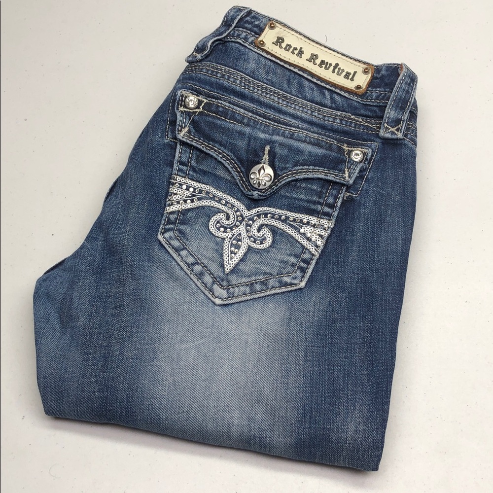 ROCK REVIVAL SOFIA EASY CAPRI JEANS 28x25 ⭐️